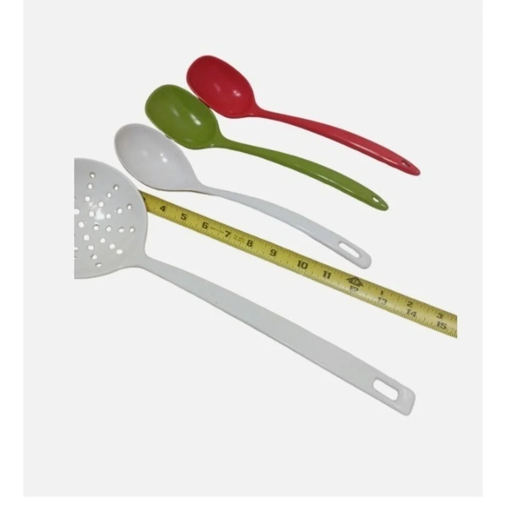 Lot 4 VINTAGE Melamine Ladle Cooking Spoons Grannycore Mid Century MCM Cottage